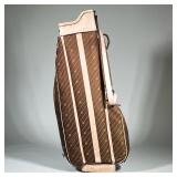 Vintage Gucci Golf Bag | Bag has two zipper outside pockets, and leather strap and handle. - h. 34 x