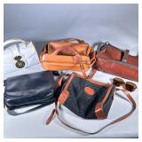 (6pc) MCM Purses And Sunglasses | 2 leather shoulder bags by Cross of Italy, 2 shoulder bags by Jusc