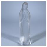 LALIQUE FRANCE CRYSTAL MADONNA FIGURE | Satin and polished clear crystal figure of the Madonna, prod