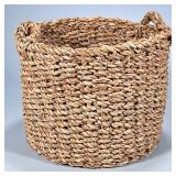 WOVEN BASKET WITH HANDLES | Natural fiber woven basket with two handles. - h. 10 x dia. 12 in