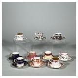 (20pc) ASSORTED DEMITASSE CUPS AND SAUCERS | Mixed Demitasse teacups with matching saucers - 10 cups