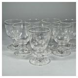 (8pc) BLOWN CLEAR GLASS GOBLETS | 8 Blown glass large goblets - h. 6.25 x dia. 4 in