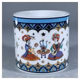 INDIAN SCENE PAINTED PORCELAIN JAR | Indian scenes painted on white porcelain jar. Marked Seltmann W