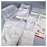 White Linens | Including table cloth, several luncheon and cocktail napkins, dinner napkins with “R”