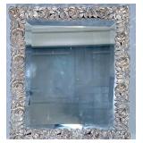 SILVERPLATE BEVELED STAND Mirror | Beveled mirror with roses with stand, not for hanging. Dimensions