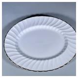 Oval Fine Bone China Serving Platter | White with gold trim fine bone china by Tuscan, made in Engla