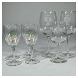(7pc) MIXED WINE GLASSES | Mixed lot of glassware including: 4 Culinary Institute of America wine gl