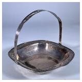 SilverPLATE Basket WITH HANDLE | Silver plate basket with handle. - h. 9 x w. 9.5 x l. 10.5 in