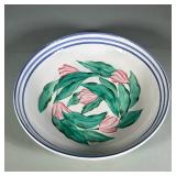 VIETRI ITALIAN POTTERY BOWL| Hand made and hand painted large ceramic glazed bowl with floral decora