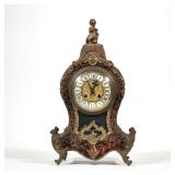 JAPY FRERES BOULLE SHELF CLOCK | French shelf clock with bombe sides, having overall faux tortoise s