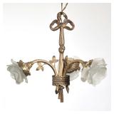 JAPY FRERES BOULLE SHELF CLOCK | Designed as three flower-form arms sporting leaves with frosted gla