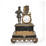 RICHOND FABT. FIGURAL SHELF CLOCK | A figural shelf clock designed as an artist standing next to an 