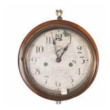 SETH THOMAS CIRCULAR WALL CLOCK | Seth Thomas round wall clock in carved wood case, marked "Seth Tho
