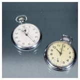 (2pc) Vintage Stopwatch and Pocket Watch | Including a vintage Trio pocket watch with Arabic numeral