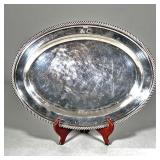 CARRINGTON ENGLISH SILVERPLATE OVAL TRAY | With markings, made in England - w. 16.25 in