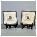 (2pc) ITALIAN LETTER ENGRAVING | Two framed letter engravings, one “N” and one “S”. Both signed with