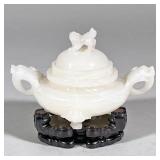 LATE 19th/ EARLY 20th C. CHINESE JADE CENSER IN PRESENTATION BOX | Chinese Jade censer jar with lid.