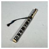 CARVED BONE CHOPSTICKS & KNIFE | Carved bone chopsticks in cloisonné case with matching knife Dimens