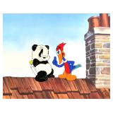 WOODY WOODPECKER & ANDY PANDA SIGNED ANIMATION CEL WALTER LANTZ | ”Woody Scolds Andy Panda”. 10.5 x 