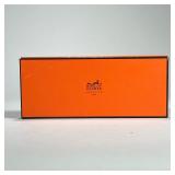 HERMES BOX | Empty Hermes box, only filled with tissue paper. Dimensions: h. 1 x w. 4.25 x l. 10.25 