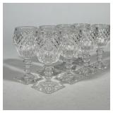 (8pc) WESTMORELAND GLASS WAKEFIELD CRYSTAL GOBLETS | Pressed glass with diamond cut pattern on bowl 