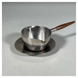 (2pc) DANA DENMARK TIN POT AND PLATTER | Dana Denmark tin sauce pan and matching platter. Sauce pan 