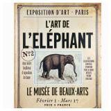 L’Elephant Canvas Giclee | Brass tacks around the edges, with Baby & Child label on verso. Dimension