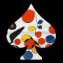 Alexander Calder "Spring Carnival" Lithograph Print | Abstract composition with colors of black, ora