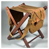 Foldable Sand & Storm Leather & Canvas Camp Bench | Made of leather, canvas and wood. Includes adjus