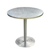ALUMINUM SIDE TABLE | Round aluminum side table with textured top - h. 28 x dia. 27.5 in