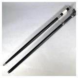 (2pc) Pair of High Quality Sword Sticks Gil Hibben & Kit Rae | One Sword -Black & White Handle made 
