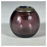 Art Deco Amethyst Glass Sterling Silver Match Striker | Fully hallmarked for London with a makers ma