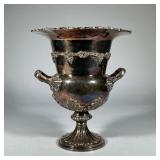 Large Silverplate Champagne Bucket | Decorated with Grape Vines . Some loss of plate to the item as 