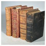 (4pc) Antique Leather Bound Bibles | In various condition some fading and cracking.