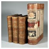 (4pc) Antique Ledger Plus 3 Volumes History Of England | Ledger dates from 1908.