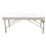 EARTHLITE PORTABLE MASSAGE TABLE | Upholstered massage table having maple legs and birch plywood dec