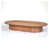 CONTEMPORARY LOW FORM COFFEE TABLE | Ovular low-form coffee table; having slightly recessed central 