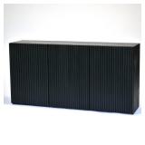 CONTEMPORARY REEDED FRONT SIDEBOARD CABINET | Having three doors with ribbed/reeded front that conce