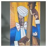 Tariq Mix Original Abstract Oil on Canvas “Bass Man” | Titled, signed, and dated on verso, as well a