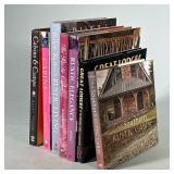 (7pc) Collection Books On Cabins And Rustic Living | Including Rustic Elegance and Cabin Living.