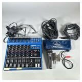 (7pc) Samson MDR8 channel mixer & AKG Microphone | Including: Samson MDR8 Mixer, AKG D 750 handheld 