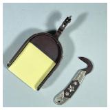 (2pc) Paperweight and Post-it Holder | Glass paperweight with Westley Richard’s & Co. logo, gun and 