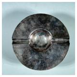(2pc) Silver Cigar Ash Trays | Including a flip top and unique sphere. - h. 1 x dia. 6.5 in