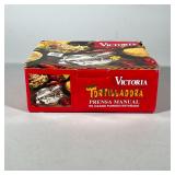 Tortilla Press | Heavy metal press by Victoria. - h. 4 x w. 8 x l. 10 in (Box)