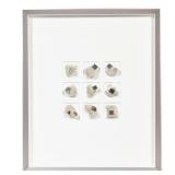 CHRISTOPHER MARLEY / PHEREMONE PYRITE ART | Mounted and matted in a frame. h. 9 x w. 10 in., subject