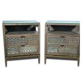 (2pc) PAIR MR. BROWN LONDON BEDSIDE TABLES | Pair of nightstands side tables from Mr. Brown London, 