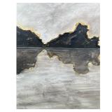 KELLY O’NEAL (American, b. 1962) OIL PAINTING | Acrylic on canvas in colors of gray, black and brown