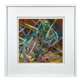 Abstract Oil Painting With White Frame | A Natural History Part Five #25. Colorful abstract mixed me