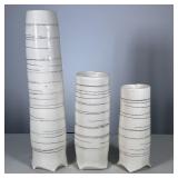 (3pc) Signed Studio Pottery Vases | A set of three minimalist cylindrical pottery vases of graduated