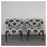 (2pc) PAIR CHADDOCK MITZI ACCENT CHAIRS | Upholstered accent chairs by Chaddock, in the “Mitzi” desi